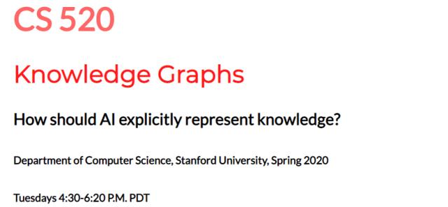 Jure Leskovec等顶尖学者倾情授课，斯坦福知识图谱课程完结 